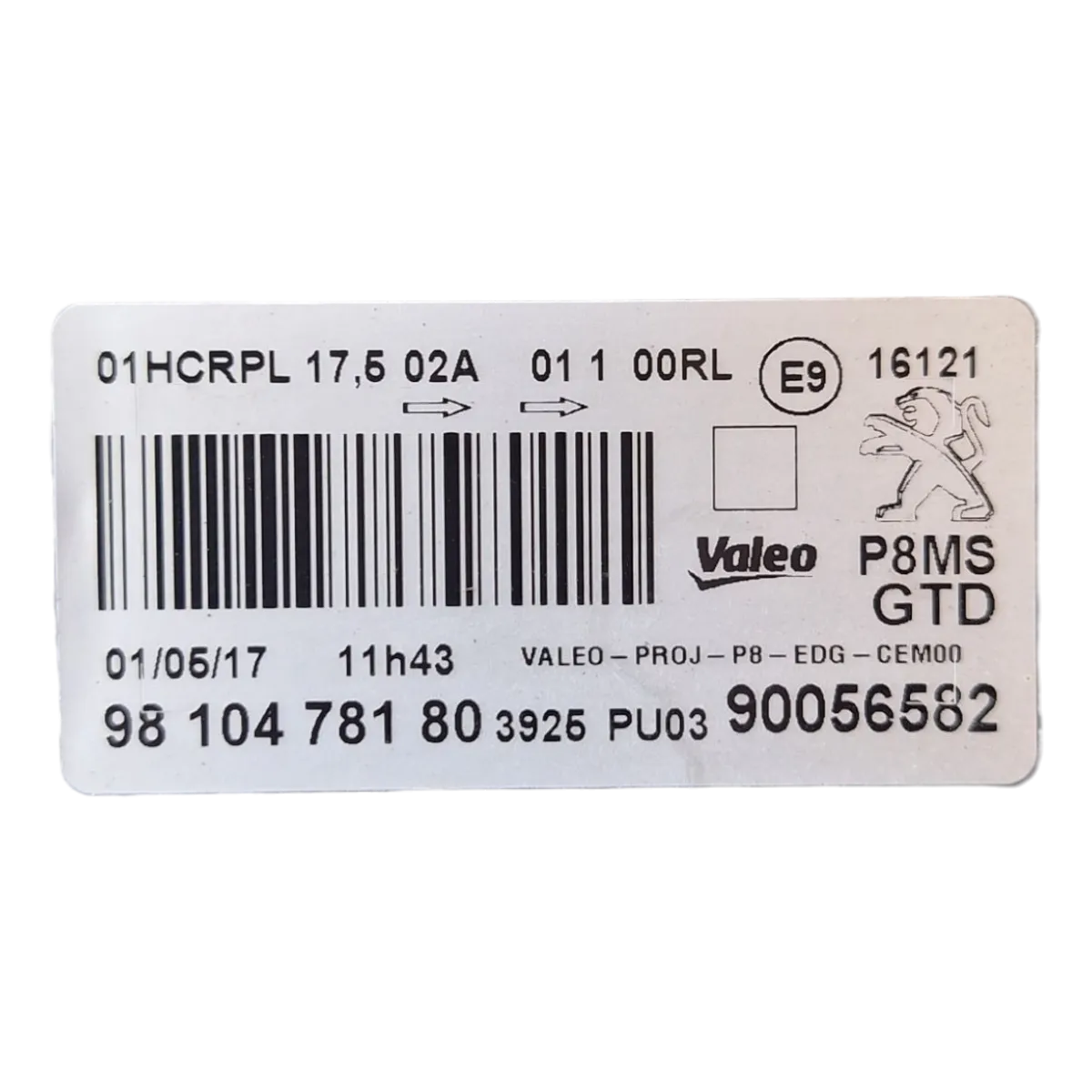 Peugeot 5008  P87   17-    far prednji lijevi    9810478180
