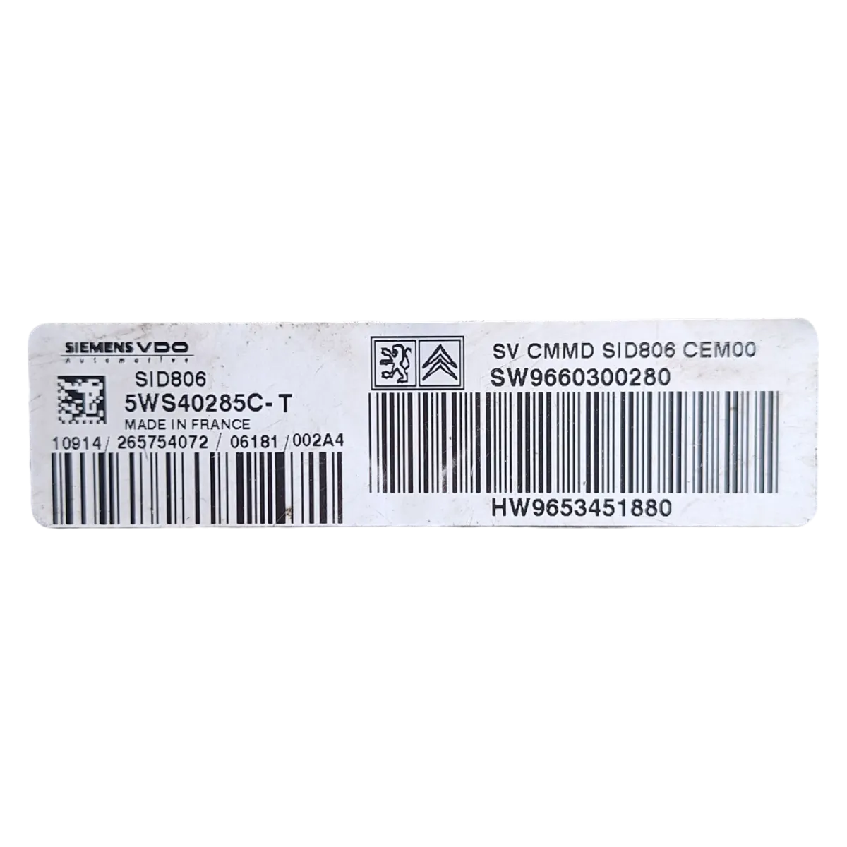 Citroen C2 1.4 HDI 07-09  računalo-centrala motora  5WS40285C-T   9660300280   9653451880