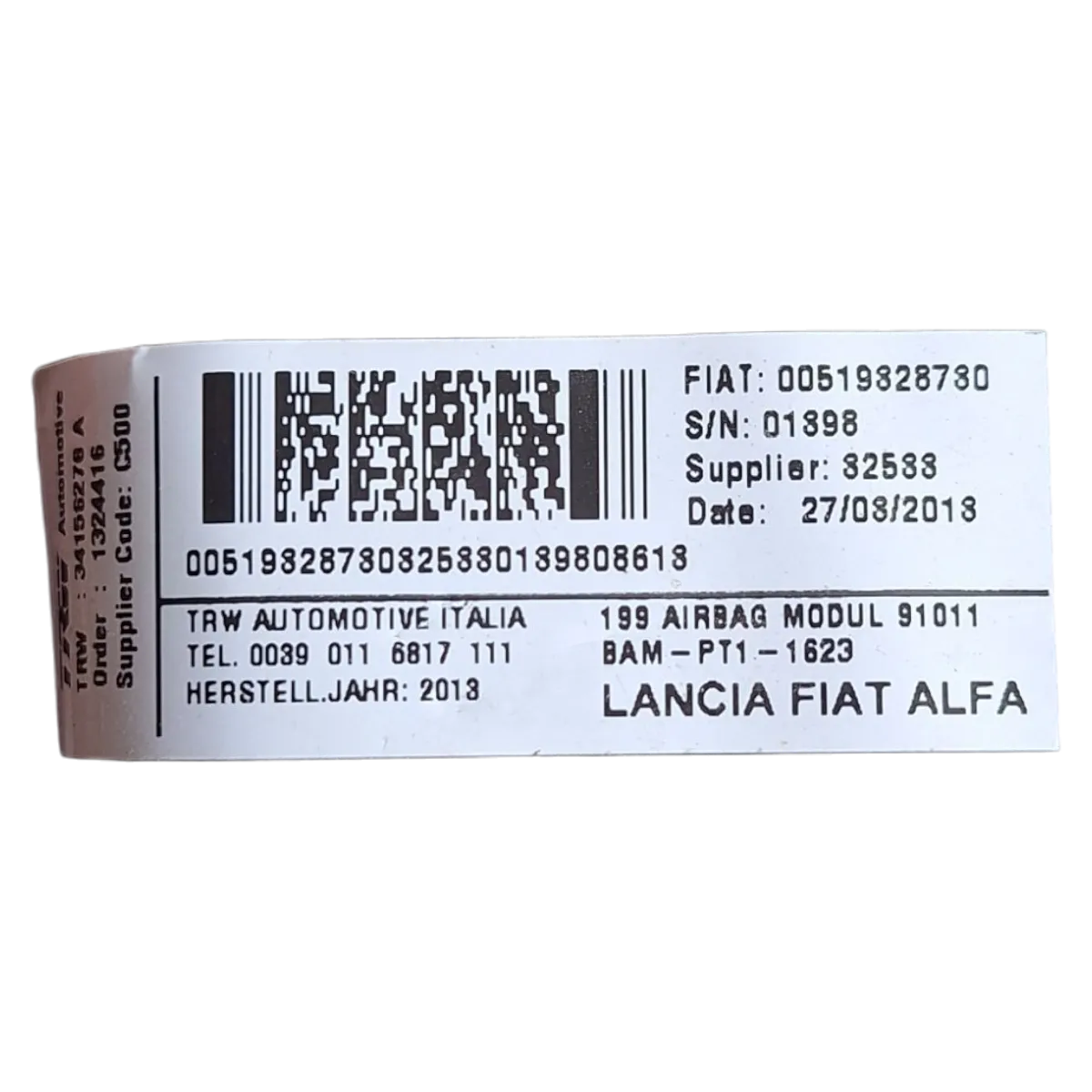 Fiat Linea   07-18    airbag/zračni jastuk suvozača    00519328730