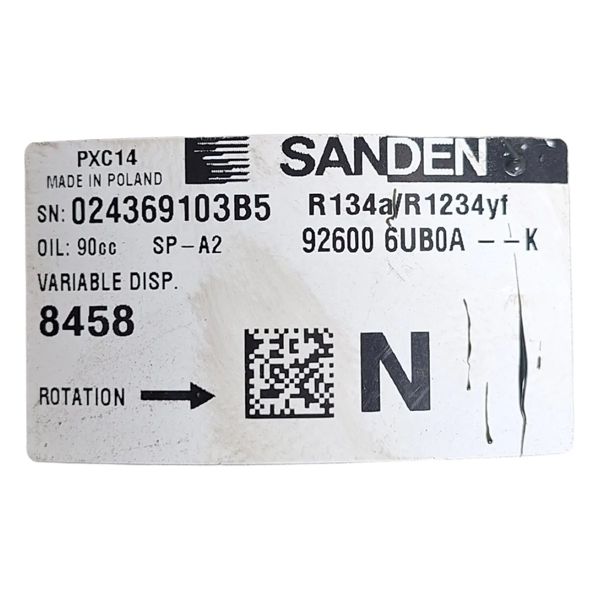 Nissan Qashqai II 1.3 TCE  hybrid  21-    kompresor klime    926006UB0A   TEST.