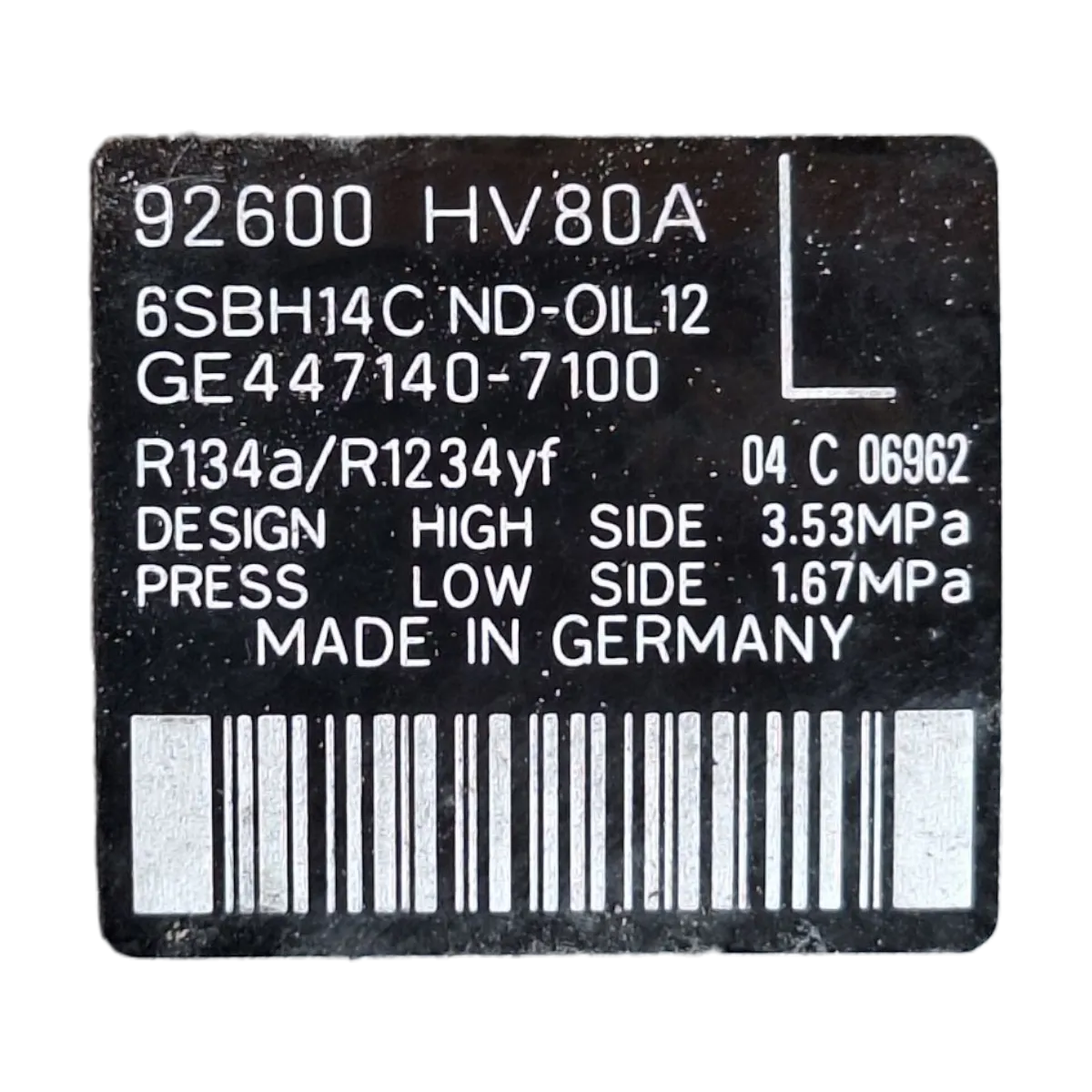 Nissan Qashqai  1.3 TCE  13-21  kompresor klime    92600HV80A   6SBH14C   GE4471407100