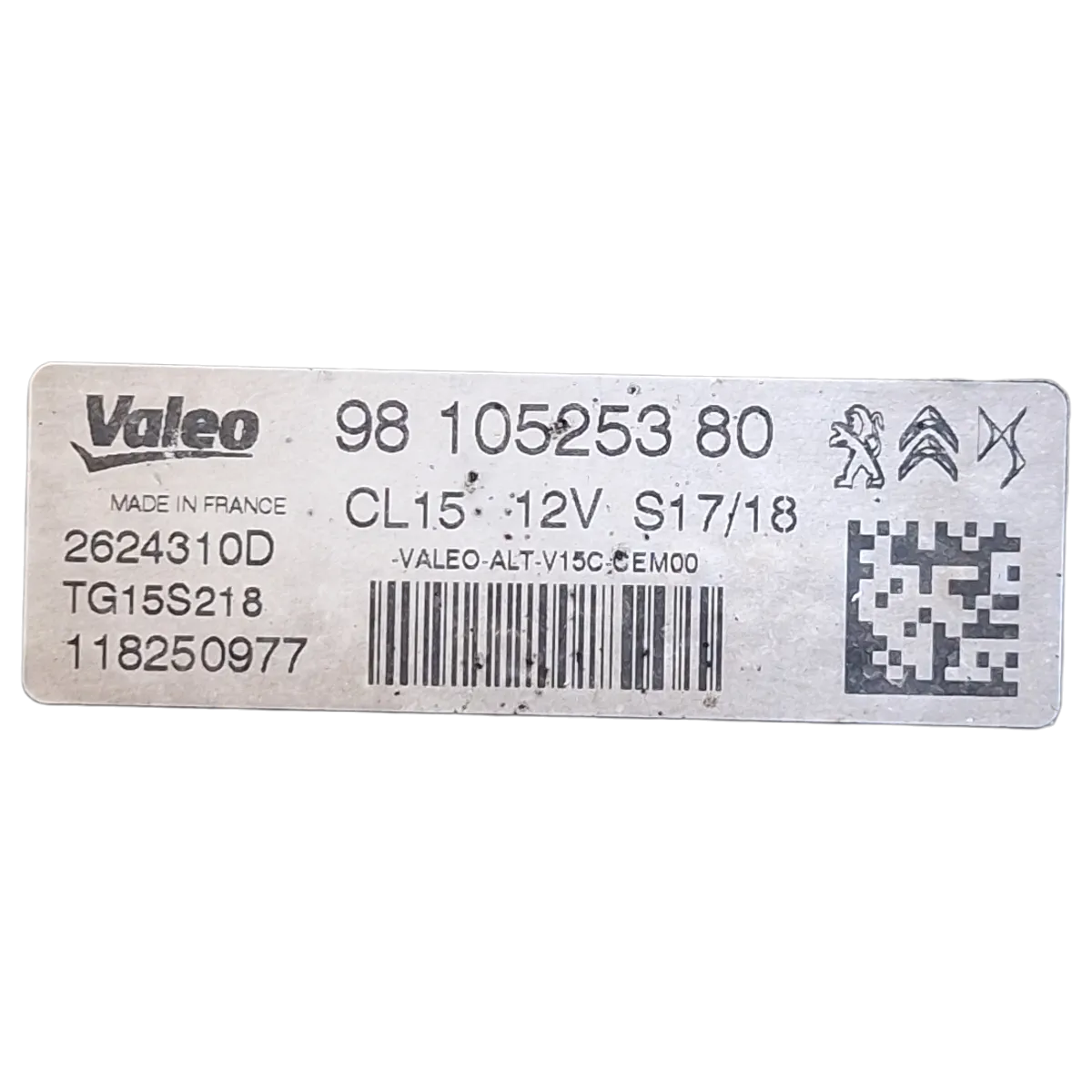 Citroen  C-Elysee  1.6 HDI   12-   alternator    9810525380  2624310D  TG15S218