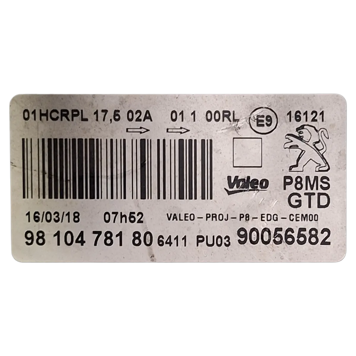 Peugeot 5008  P87   17-    far prednji lijevi    9810478180  1616878180