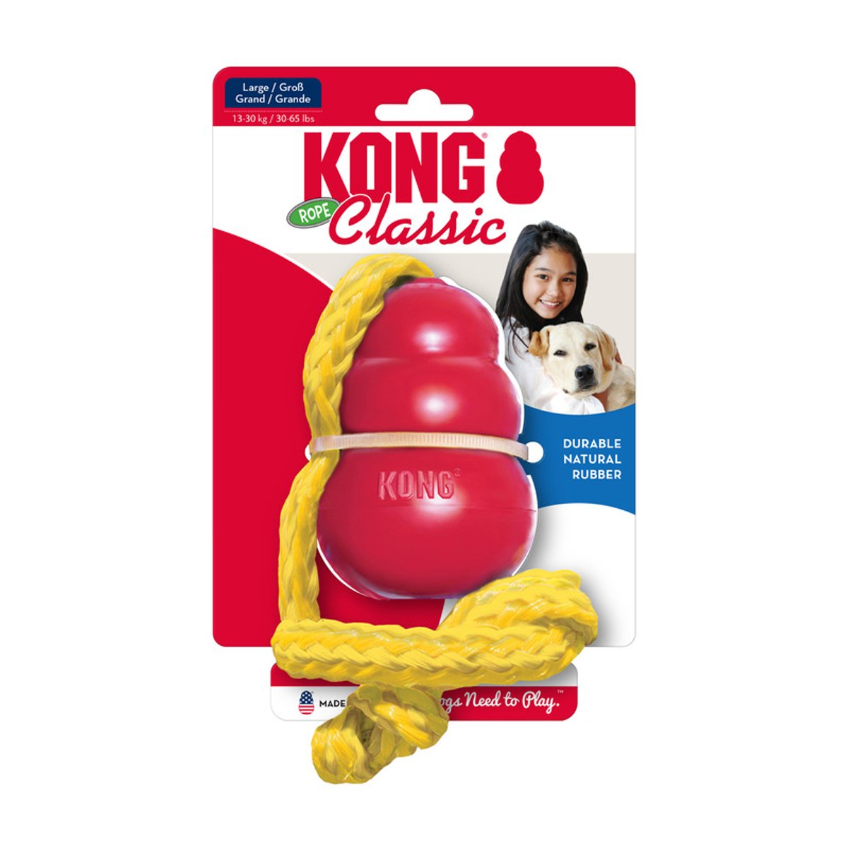 KONG igračka za pse Classic with Rope Large
