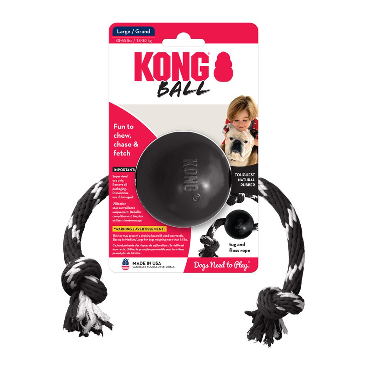 KONG EXTREME BALL WITH ROPE