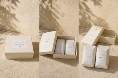 We photograph both the closed and open gift box